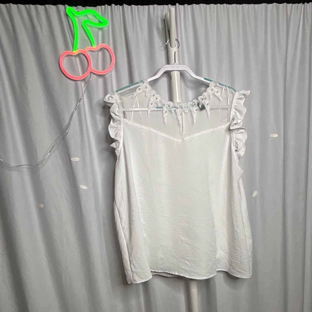 White Ruffle Blouse